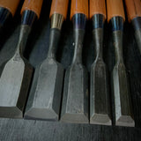 #M162  Mixed set for beginner Bench chisels set by unknown smith バラ鑿合わせ 初心者におすすめ 追入組鑿作者不明