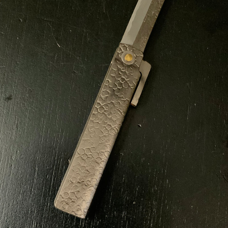 Hammered Pattern by Shigeru Tomida knife-shaped large 富田修作 槌目乱刃 肥後小刀 ナイフ型 大 75mm