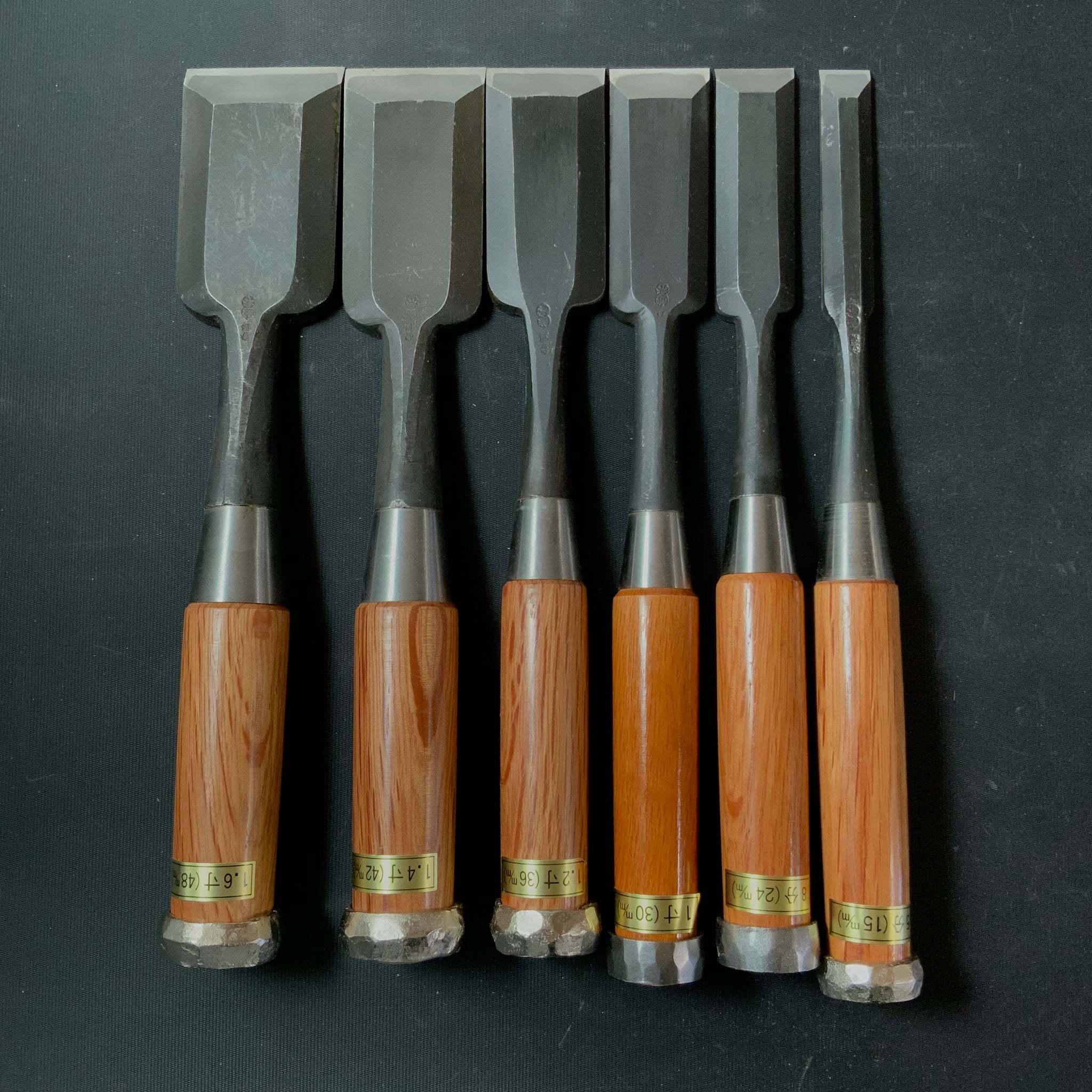 #M153 Mixed Middle Timber chisels set by unknown smith バラ鑿合わせ 半叩き組鑿 作者