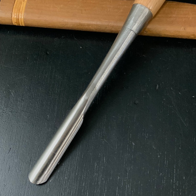 Tasai Special carving chisel with Japanese white oak   田斎作 外丸追入鑿 白樫柄 15mm sotomaru