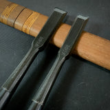Tasai Bench chisels (Tokusun Oirenomi) with blue steel  田斎作 黒仕上 特寸追入鑿