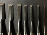 #M130  Mixed set for beginner Bench chisels set by unknown smith バラ鑿合わせ 初心者におすすめ 追入組鑿 作者不明