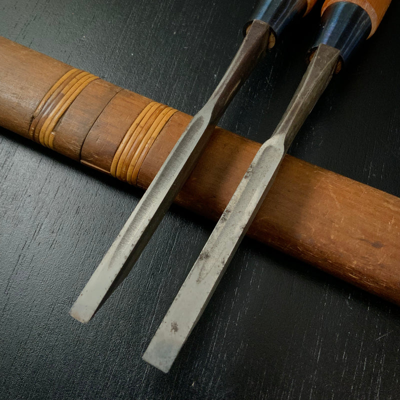 Used Kiyotada Mortise chisels by Shimamura Kouzaburou 中古品 嶋村幸三郎作 清忠 向待鑿 Mukoumachi