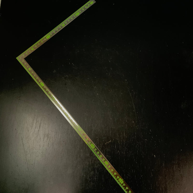 Old stock Umeda Stainless Steel Sashigane Fluorescent ruler  掘出し物 梅田 蛍光曲尺 両面同目 cm目 50cm