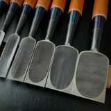 #M168  No brand Bench chisels set by unknown smith  無名 追入組鑿 10本組 作者不明