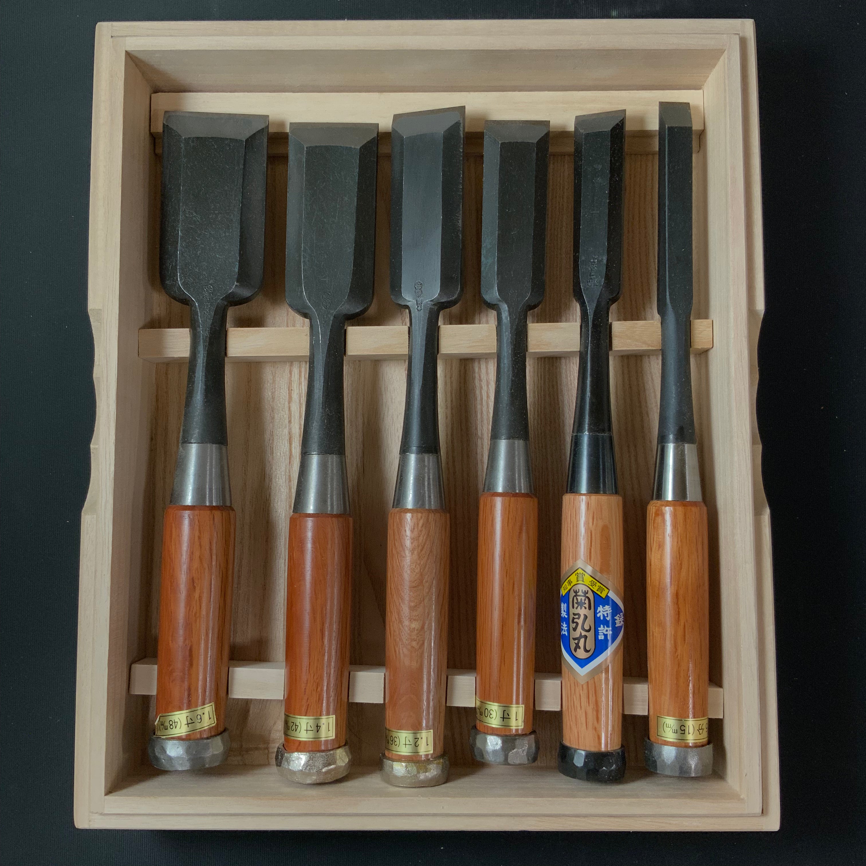 Old stock #6 Mixed set for beginner Timber chisels set with White stee ...