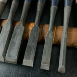 #M183  Mixed set for beginner Bench chisels set by unknown smith バラ鑿合わせ 初心者におすすめ 追入組鑿作者不明