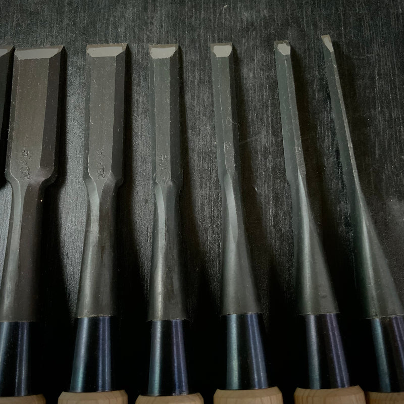 Kiyohisa Bench chisels set by Watanabe Kiyoe 渡辺清栄作 清久 追入鑿 10本組 Oirenomi