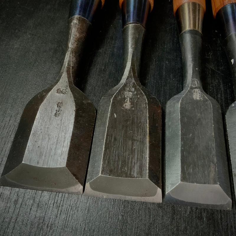 #M162  Mixed set for beginner Bench chisels set by unknown smith バラ鑿合わせ 初心者におすすめ 追入組鑿作者不明