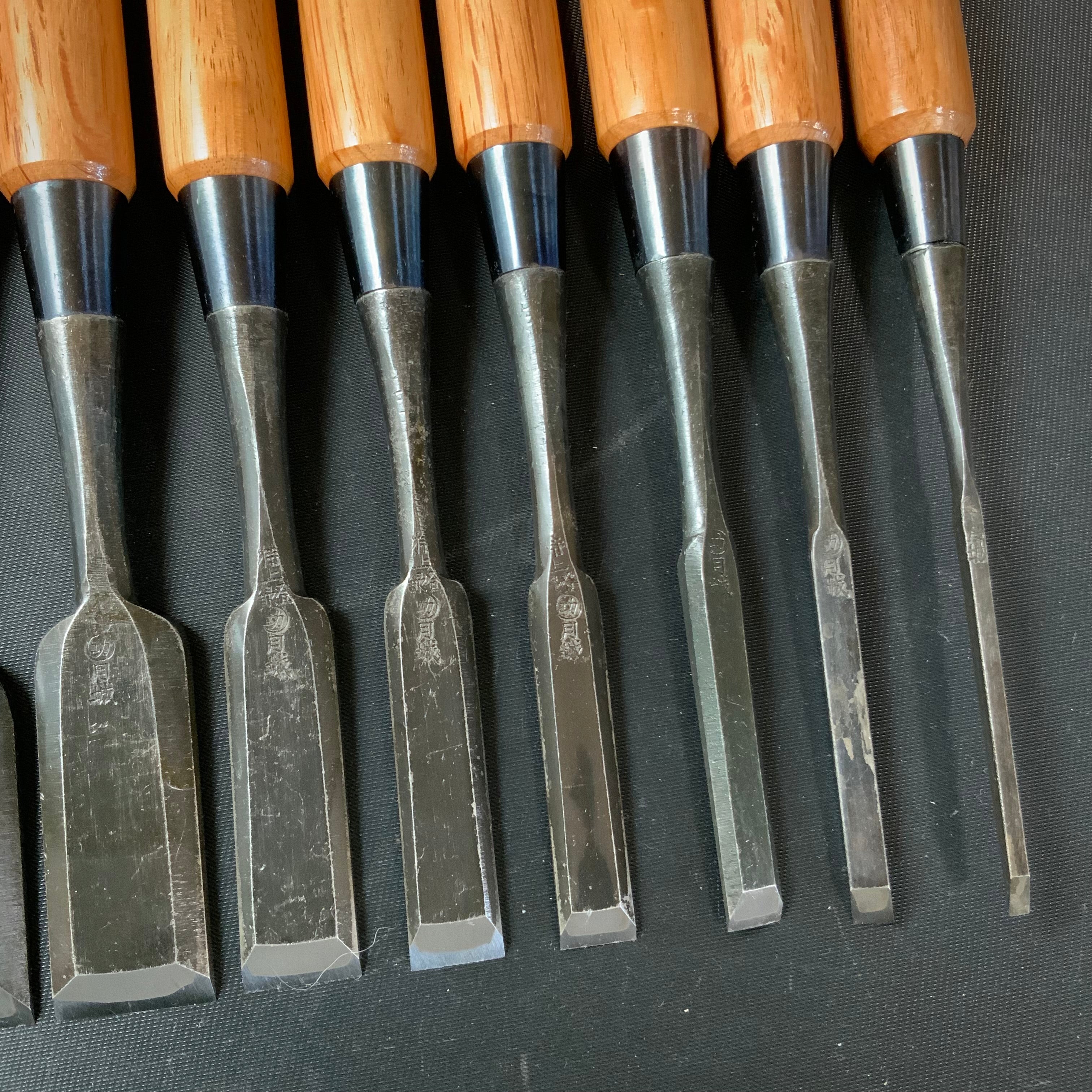 Tsukishiro Bench chisels set  10 Piece          月城 追入組鑿 白樫柄  Oirenomi