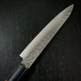 Houei INOX Chef Petit knife  Satoru brown plywood with rounded edges   /  豊榮 INOX 鎚目 茶合板丸柄 ペティ 120mm