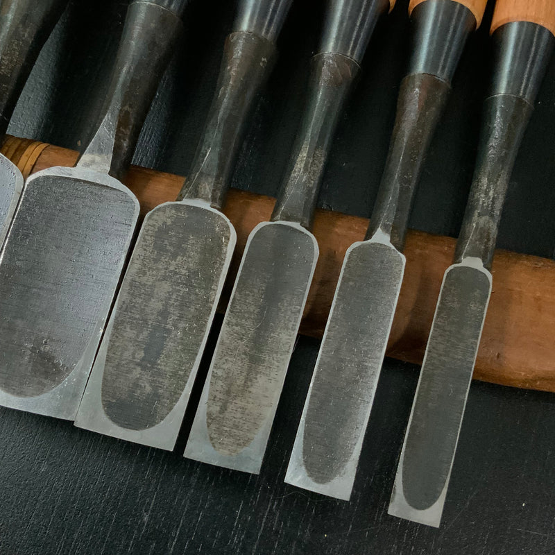 Iwazaki Dovetail Bench chisels set by Iwazaki Eisuke 6-piece 岩崎永祐作 岩崎 追入鎬 組鑿 6本組