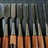 Old stock Kakukou Bench chisels set (Oirenomi) 郭公 追入組鑿  10本組