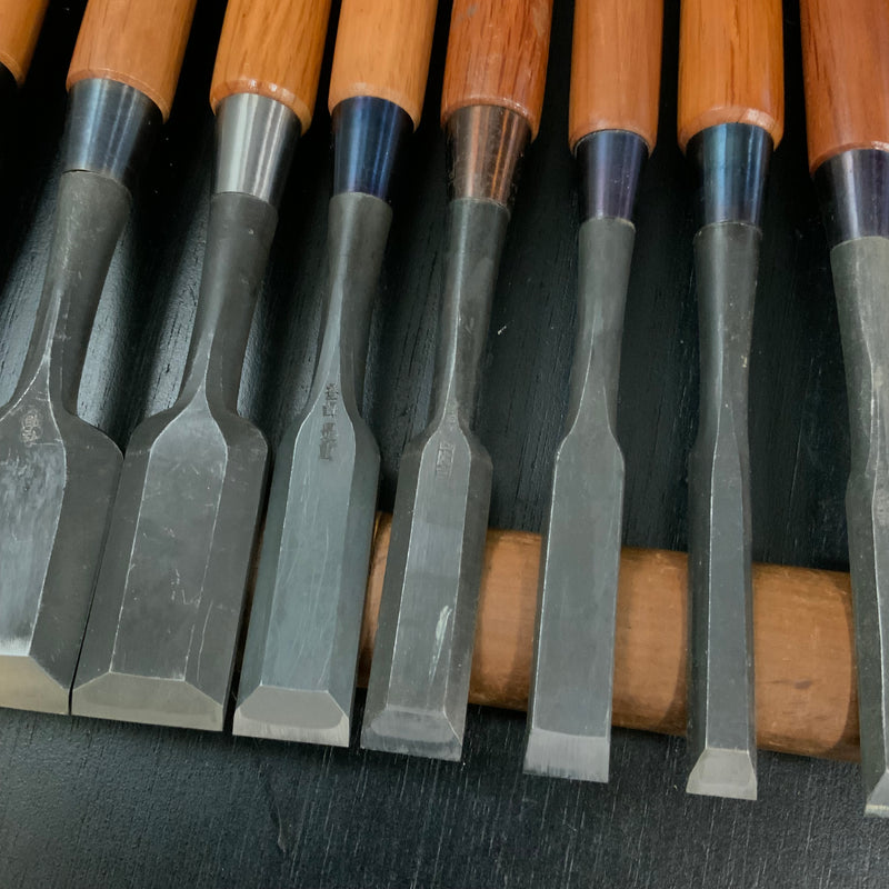 #M175 Mixed Bench chisels set by unknown バラ鑿合わせ 追入れ組鑿 10本組 作者不明