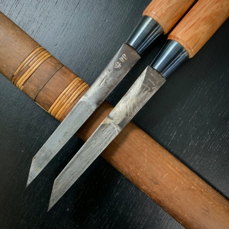 Used Kiyotada Mortise chisels by Shimamura Kouzaburou 中古品 嶋村幸三郎作 清忠 向待鑿 Mukoumachi