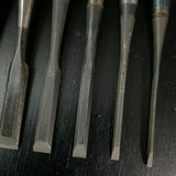 #M180 Mixed Uchimarunomi chisels set by unknown  バラ鑿合わせ 内丸組鑿 10本組 作者不明