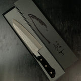 Tsuchime Finish Santoku with Blue steel 槌目 青紙鋼 口金付三徳包丁  180mm