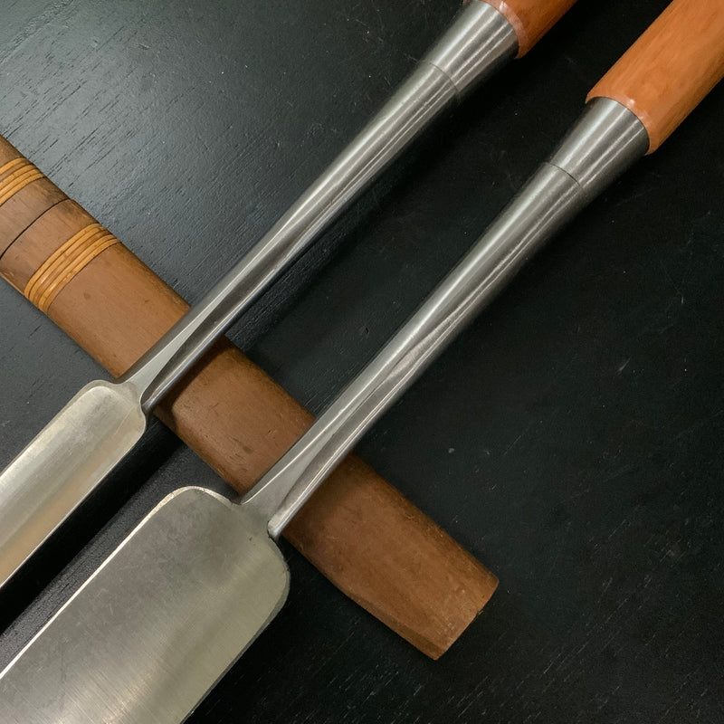 Kouetsu #2 Slick Chisels set by Takeo Nakano Polish Finish中野武雄作 光悦 本突き組鑿 磨き仕上げ 48mm 24mm