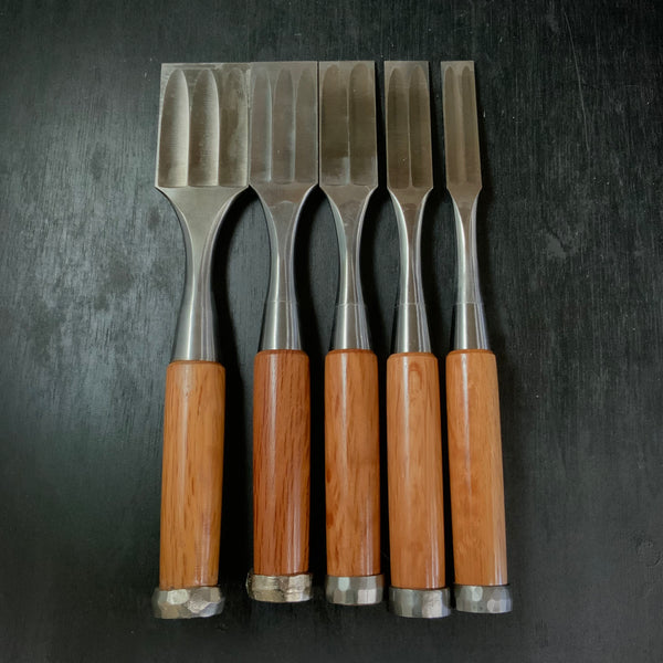 Sukemaru High-Speed Steel Damekiri chisels Timber chisels set 助丸 ハイス ダメ切鑿 Damekirinomi 5本組