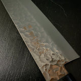 Houei INOX Chef knife Gyuto brown plywood with rounded edges   /  豊榮 INOX 鎚目 茶合板丸柄 牛刀 180mm