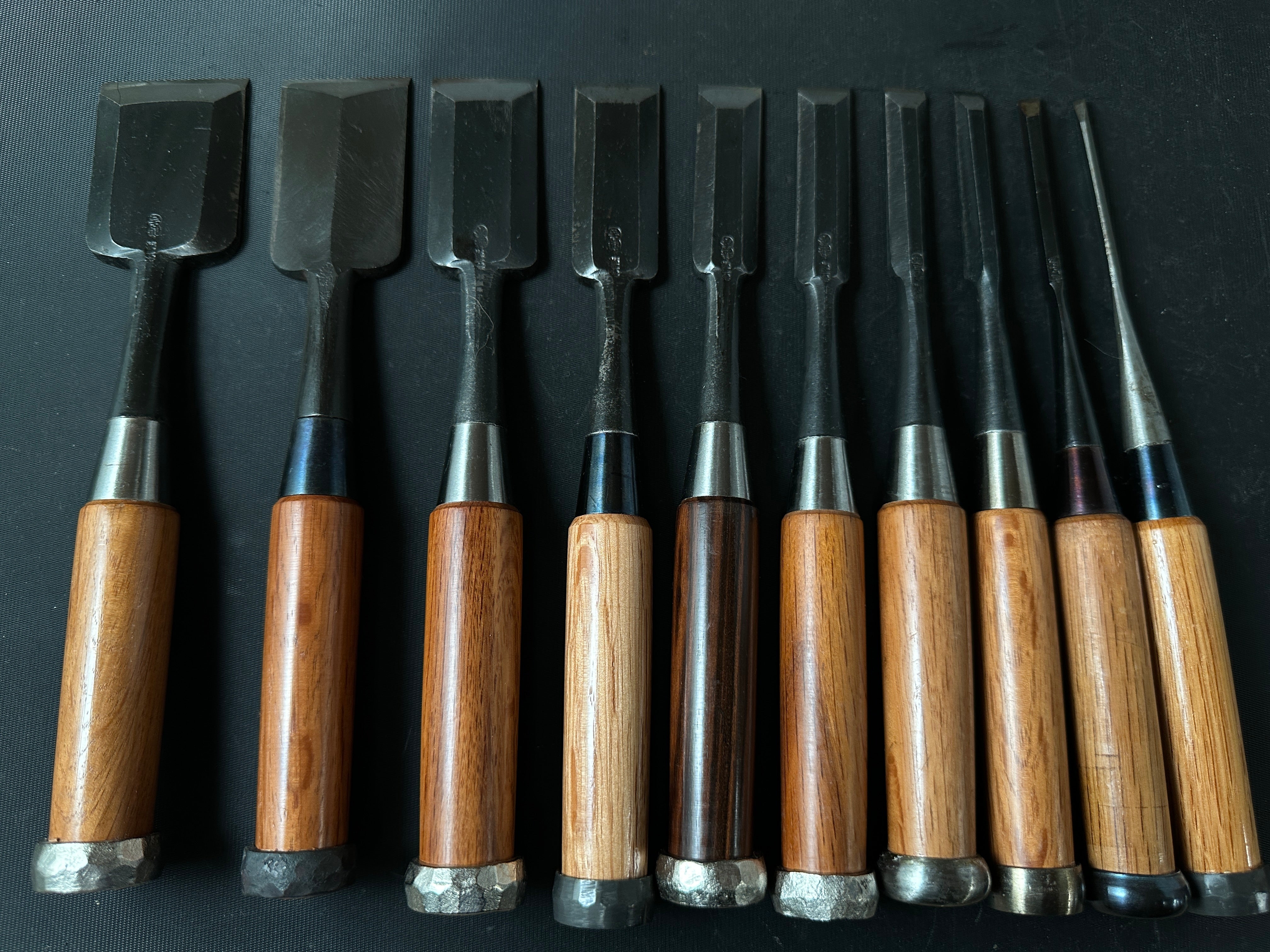 #M134 Mixed set for beginner Bench chisels set by unknown smith バラ鑿合わせ ...