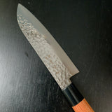 Houei INOX Chef knife Gyuto brown plywood with rounded edges   /  豊榮 INOX 鎚目 茶合板丸柄 三徳 170mm