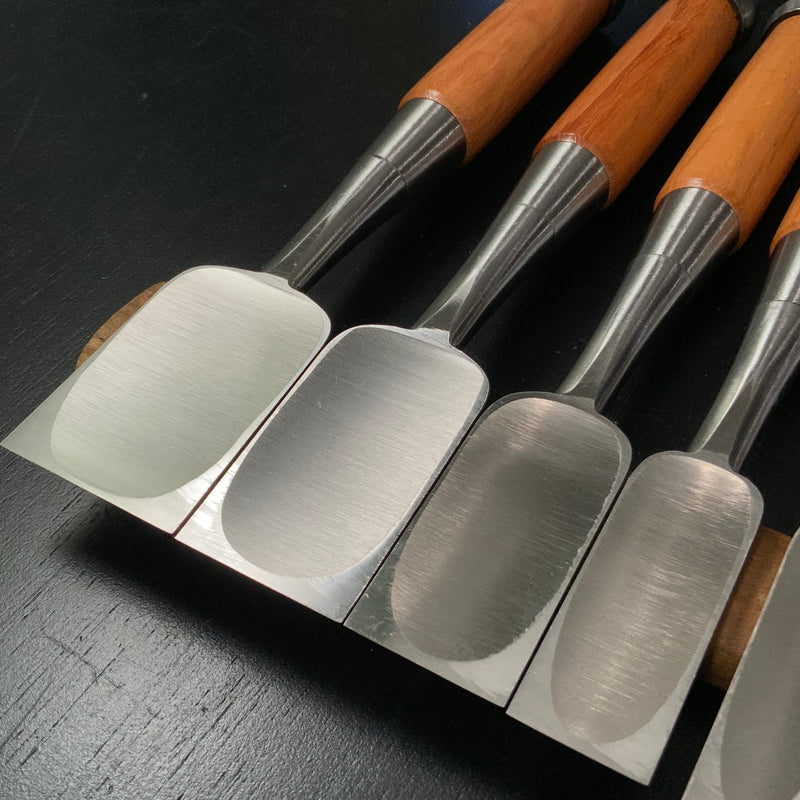 Sukemaru 4th High-Speed Steel Bench chisels 10pc set Ichimonji Type  四代助丸 碓氷淑郎 ハイス鋼追入組鑿 一文字 Oirenomi