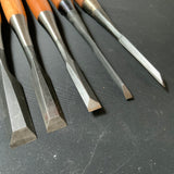 #M139  Mixed set for beginner Bench chisels set by unknown smith バラ鑿合わせ 初心者におすすめ 追入組鑿