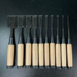 Ioroi Bench chisels set (Oirenomi) by Blue steel  五百蔵作 追入組鑿 青紙鋼