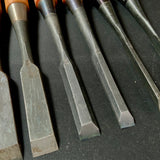 #M149  Mixed set for beginner Bench chisels set by unknown smith バラ鑿合わせ 初心者におすすめ 追入組鑿作者不明