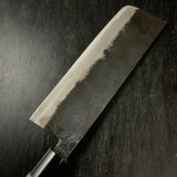 Kurouchi Nakiri Habahiro Bocho Blue Steel    /     黒打 菜切幅広包丁 165mm 青紙鋼 P柄シノギ付