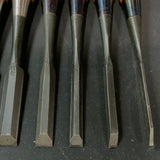 #M143  Mixed set for beginner Bench chisels set by unknown smith バラ鑿合わせ 初心者におすすめ 追入組鑿作者不明