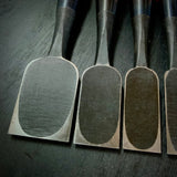 Sukekura Bench chisels set with White steel  5pc  /    助倉 追入組鑿 5本組  白紙鋼 Oirenomi