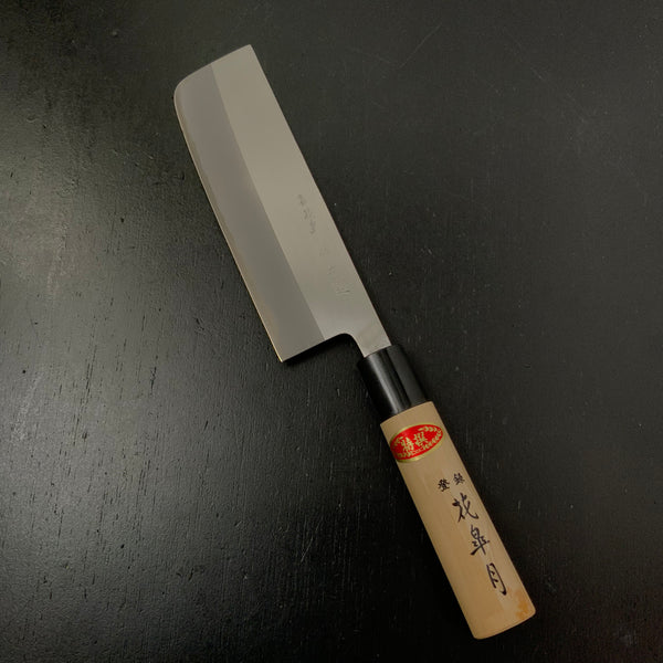 Hanasatsuki Nakiri Knife White Steel intercalation 165mm    花皐月 菜切包丁 165mm 白紙網 本割込