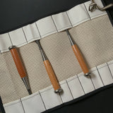 Chisel and Tool Roll Cloth Bag For bench chisels  鑿巻き 追入鑿用 布製 二重刺子