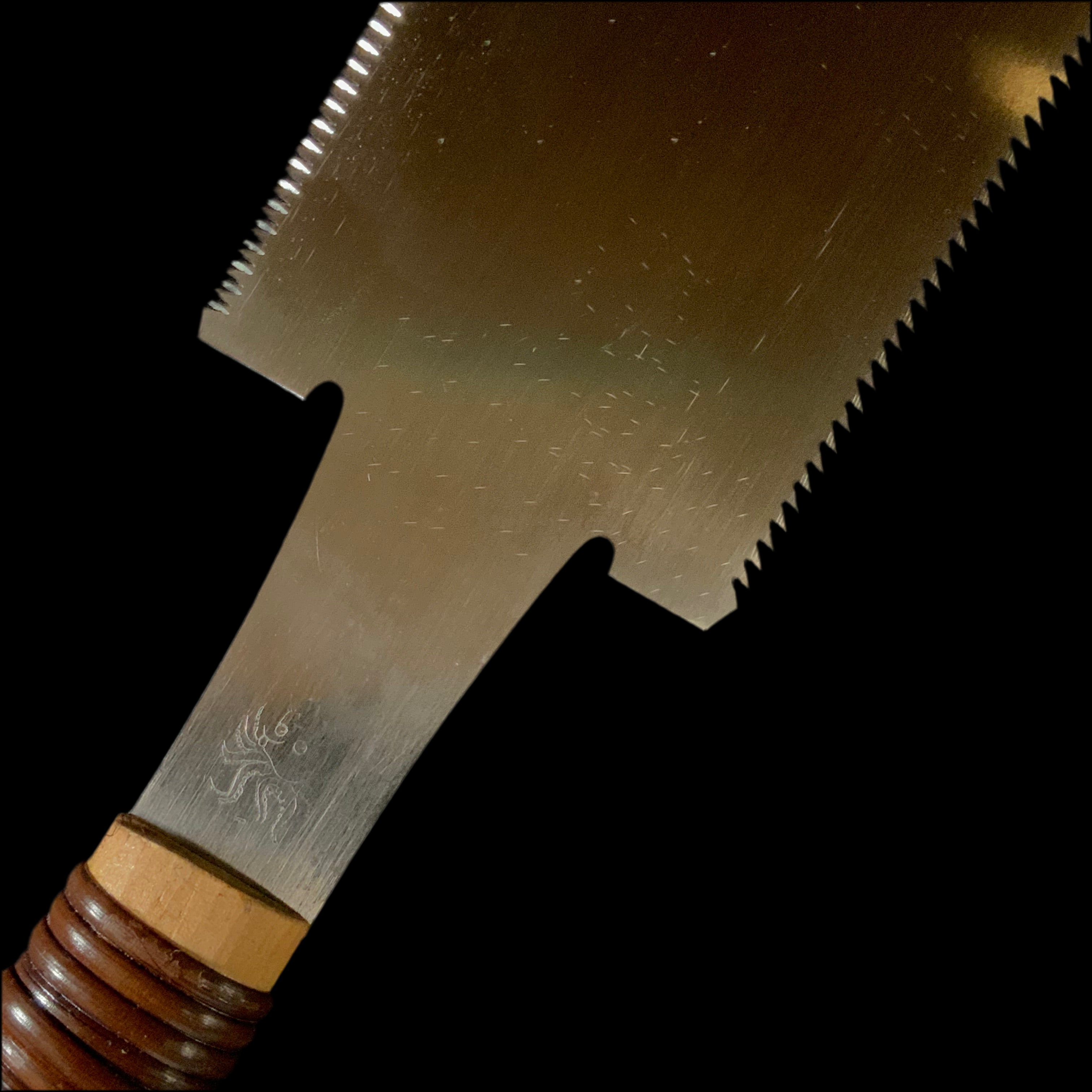 #220   Nagakatsu Double Edge Saw Eddy Type Handles set by Kurashige For Softwood  長勝鋸 渦巻き柄 両刃鋸 針葉材用 240mm