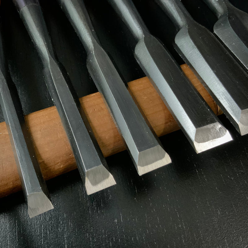 #M168  No brand Bench chisels set by unknown smith  無名 追入組鑿 10本組 作者不明