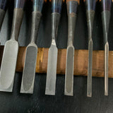 #M173 Mixed Bench chisels set by unknown  バラ鑿合わせ 追入れ組鑿 10本組 作者不明