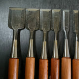 Old stock Kakukou Bench chisels set (Oirenomi) 郭公 追入組鑿  10本組