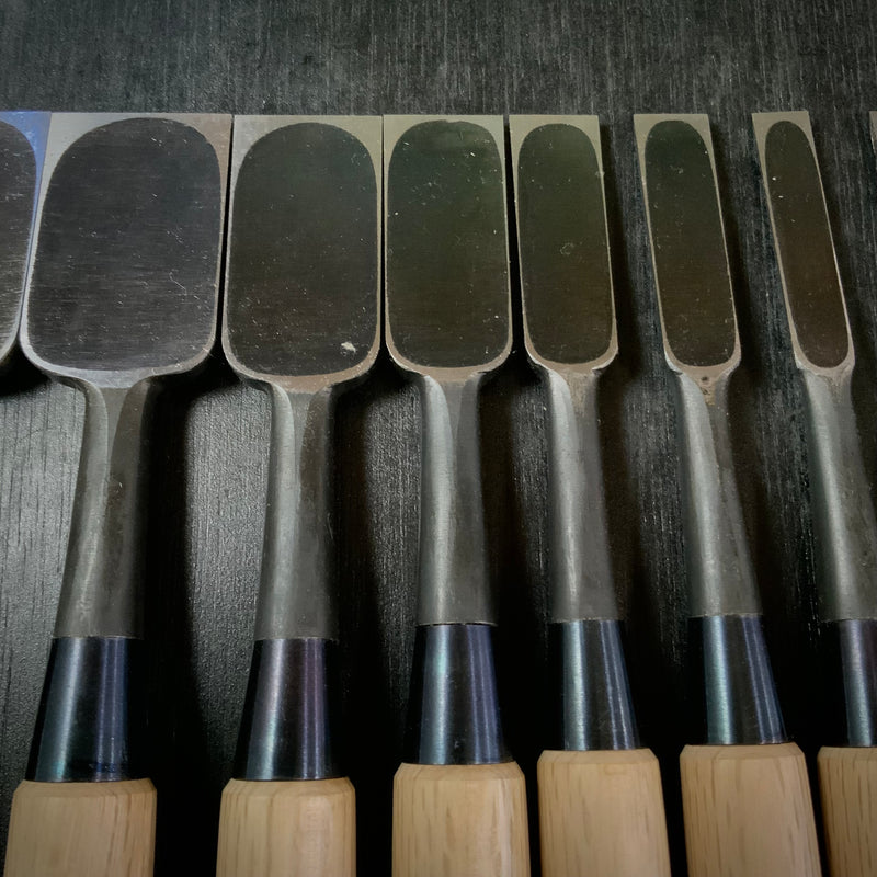 Kiyohisa Bench chisels set by Watanabe Kiyoe 渡辺清栄作 清久 追入鑿 10本組 Oirenomi