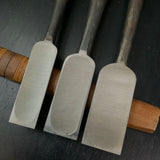 Old stock Hidari Hisasaku 2rd  Timber chisels by Ikegami Takanobu 池上喬庸作 二代目左久作 叩き鑿  Tatakinomi