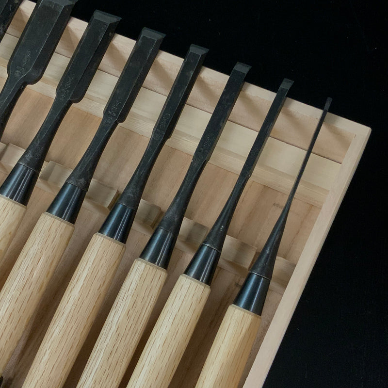 Ioroi Bench chisels set (Oirenomi) by Blue steel  五百蔵作 追入組鑿 青紙鋼