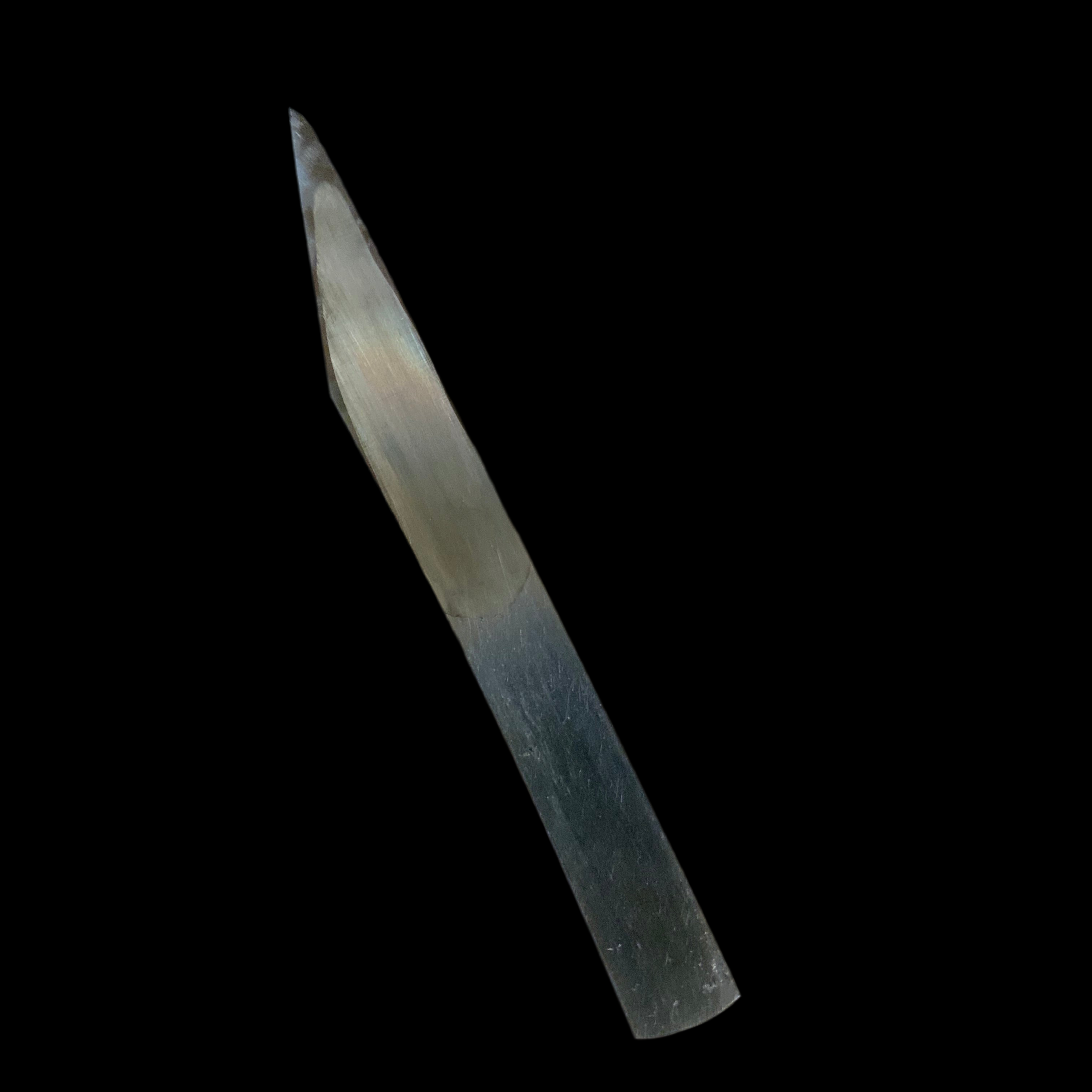 Old stock Fujiwara Yoshiaki Kiridashi Kokatana #2  掘出し物 藤原良明作 加藤清志氏 槌目切出小刀 右 21mm