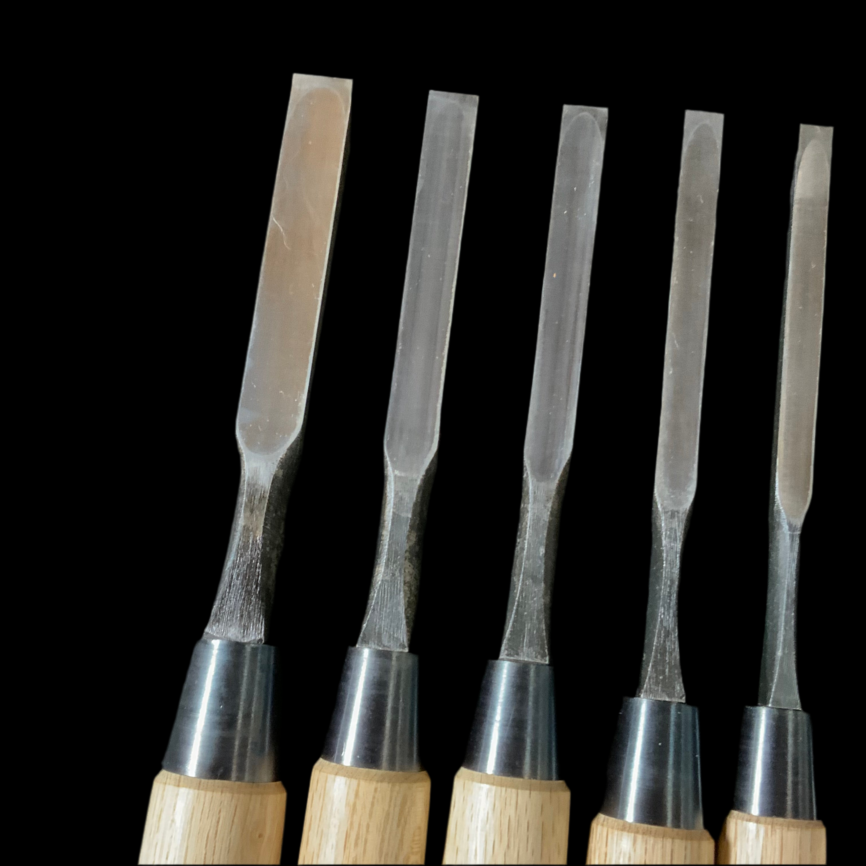 カネ武 向待鑿  白樫柄   Kanetake Mortise chisels with white steel  (Mukoumachi)