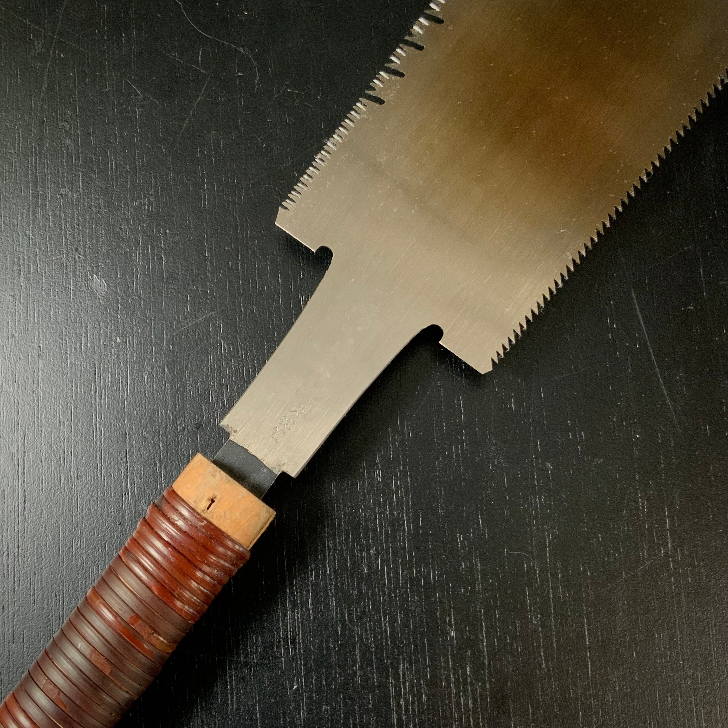 #143 Nagakatsu Double Edge Saw Eddy Type Handles set by Kurashige For Hard Wood 長勝鋸 渦巻き柄 両刃鋸 250mm