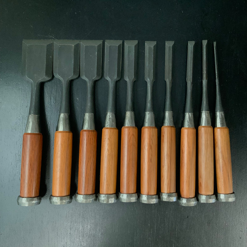 Old stock Ichihiro Bench chisels set    掘出し物 市弘 追入組鑿  Oirenomi