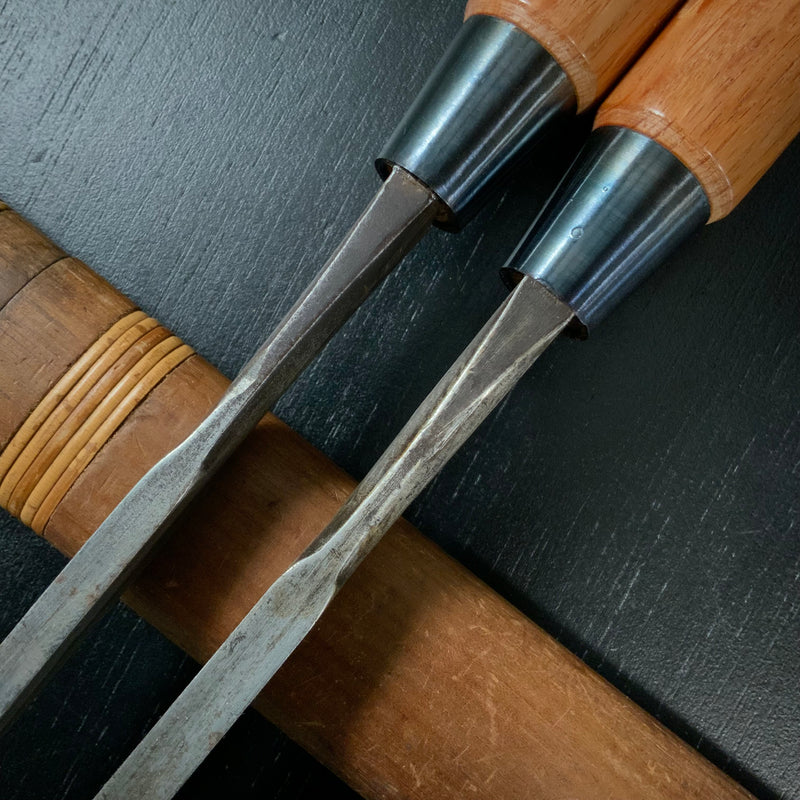 Used Kiyotada Mortise chisels by Shimamura Kouzaburou 中古品 嶋村幸三郎作 清忠 向待鑿 Mukoumachi