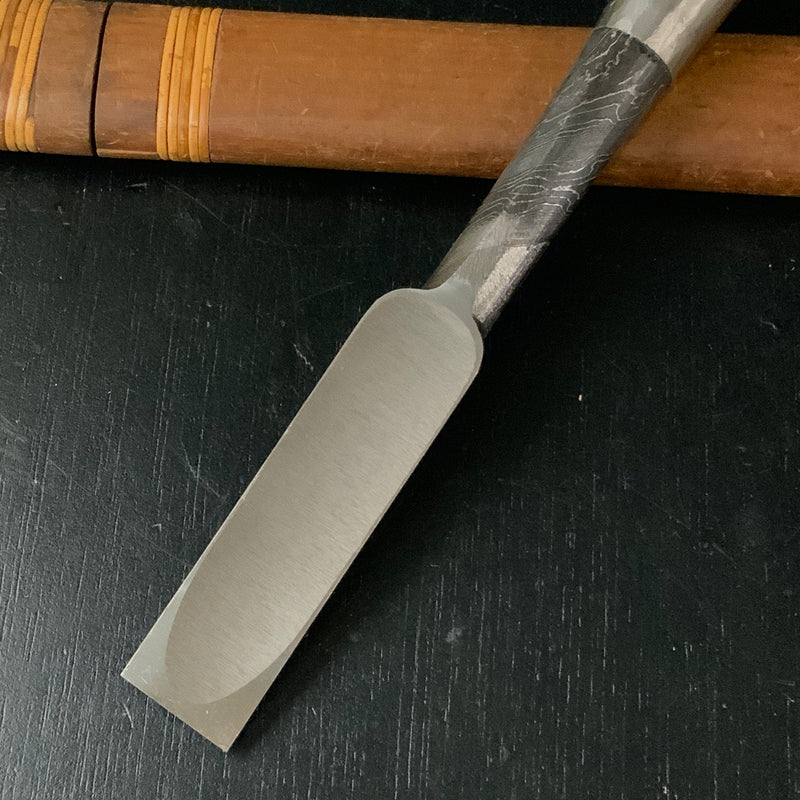 Tasai Mokume Special Timber chisels with Japanese Red oak   田斎作 木目 厚鑿 赤樫柄 24,30mm Atsunomi