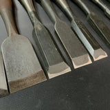 #M156  Mixed set for beginner Bench chisels set by unknown smith バラ鑿合わせ 初心者におすすめ 追入組鑿作者不明