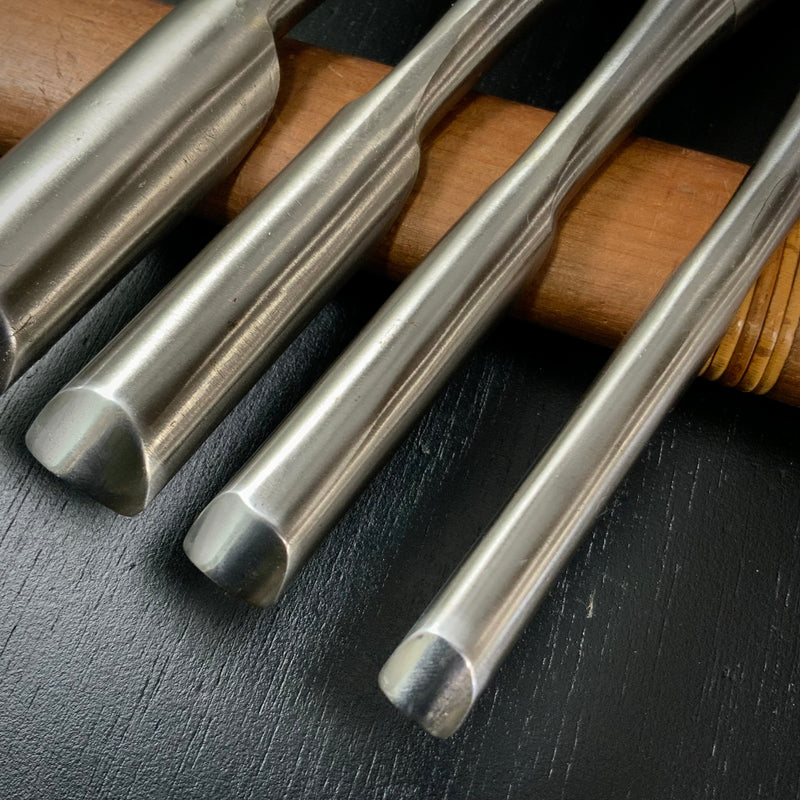 Sukemaru High-Speed Steel Uchimarunomi chisels set 4pc    助丸 ハイス 内丸鑿 Uchimarunomi 4本組